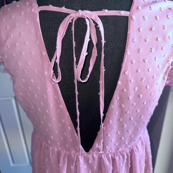 Pink Ruffle Sleeve Dress Size M Altered State - Picture 7 of 9